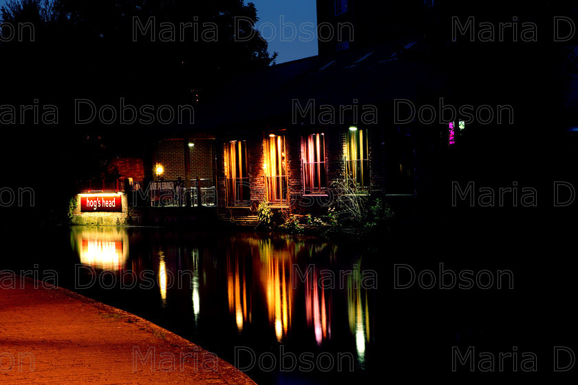 Kennet & Avon Canal Newbury at night 
 Reflections on the Kennet & Avon 
 Keywords: A beautiful night scene of the Kennet & Avon Canal in Newbury Berkshire England